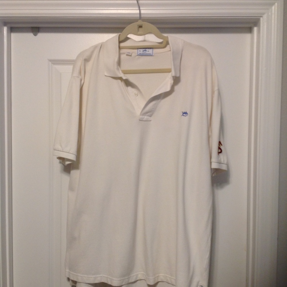 Southern Tide FSU white polo XL